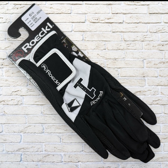 COPY - NWT Women’s Roeckl Black and White Riding Gloves Size 6.5 - Picture 1 of 5